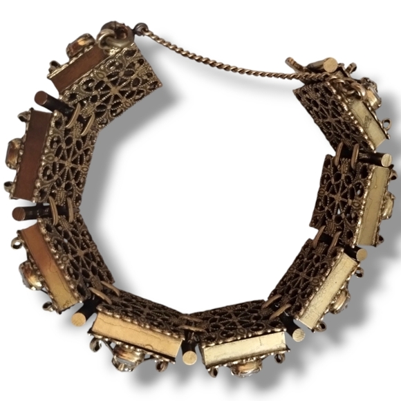 Bold Statement Bracelet & Earrings Set, High End Vintage jewelry - Picture 6 of 9